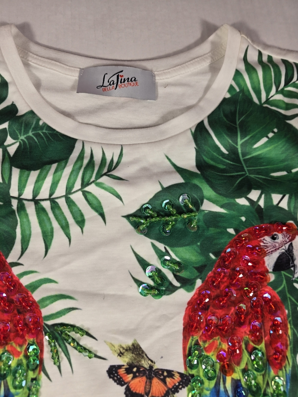 Girls' White Frida Graphic Tee with Colorful Embellishments - Picture 11 of 14